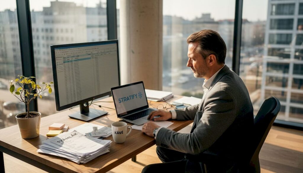 A vezető a sarokirodában automatizálja a feladatokat.