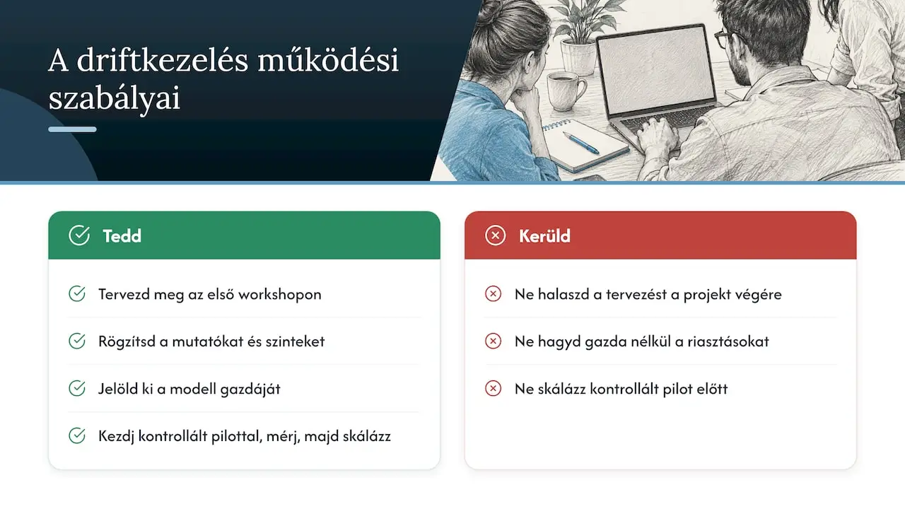 A mi nézőpontunk: a figyelés megfigyelés, a kezelés döntés — overview diagram
